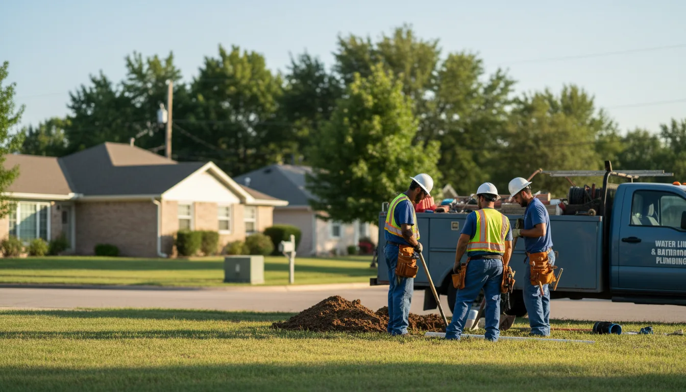 Residential water line and bathroom plumbing service in Moro, IL